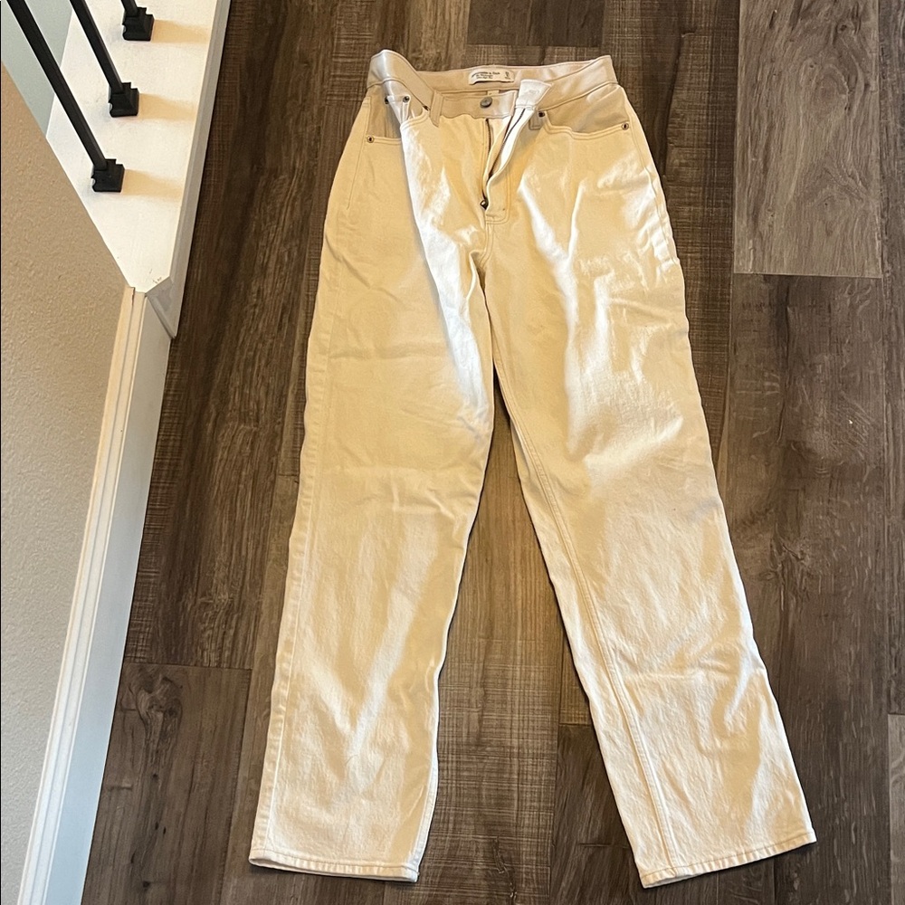 Abercrombie & Fitch Beige High-Rise Pants